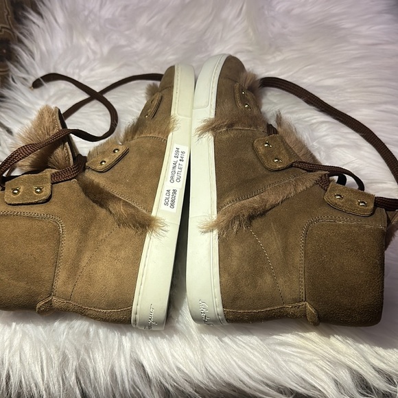 SALVATORE FERRAGAMO SOLDA SUEDE FUR SNEAKERS BOOTS - Picture 9 of 11